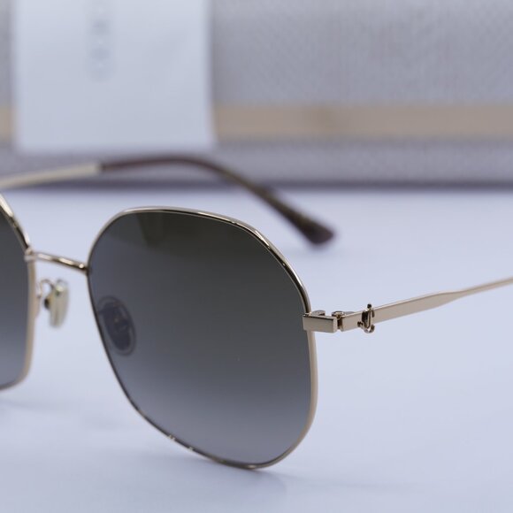 Jimmy Choo ASTRA/F/SK 0000 HA Geometric Sunglasses - Gold/Brown - Picture 2 of 10